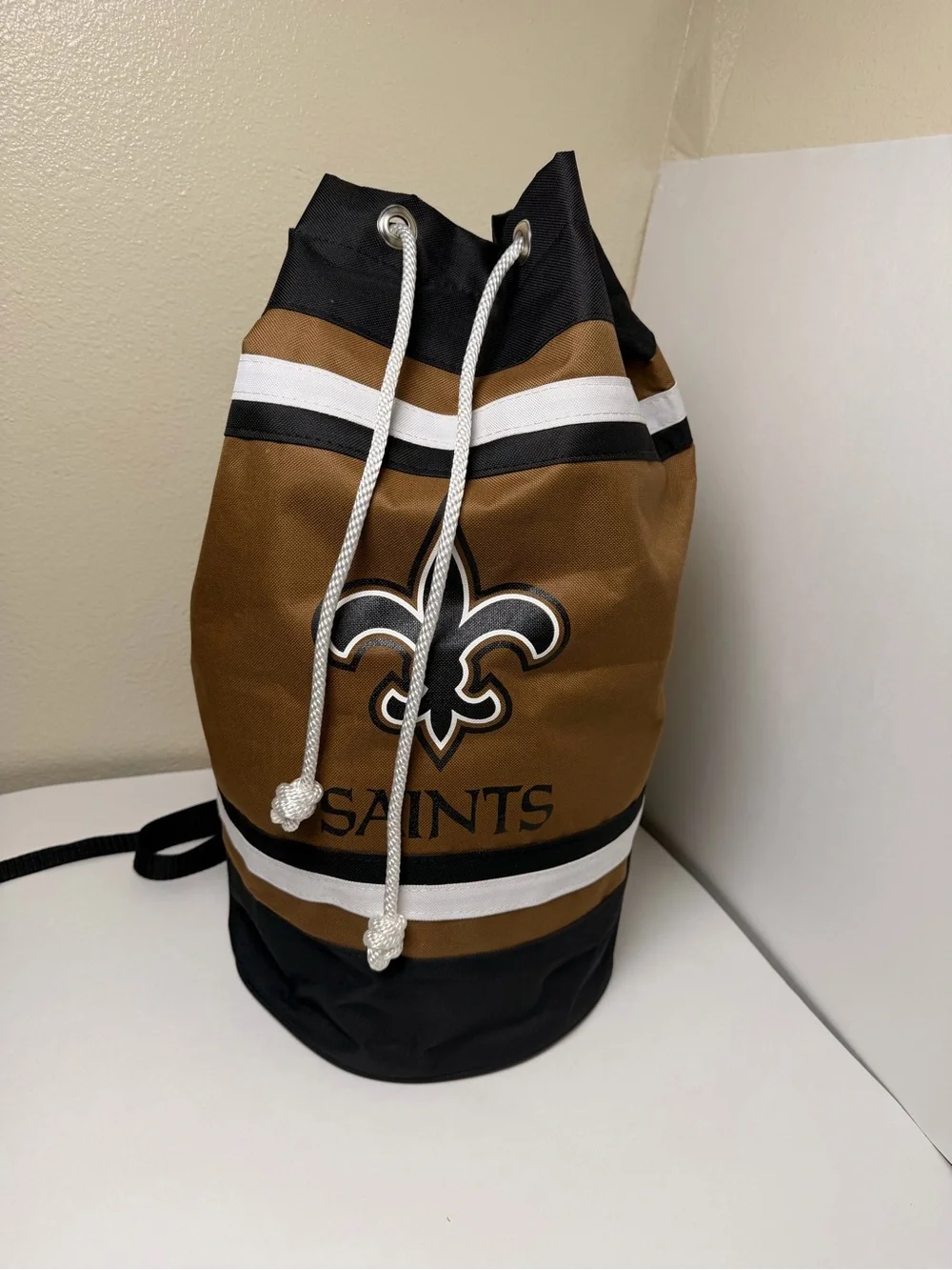 Drawstring Backpack Bag - Black & Brown Team Logo